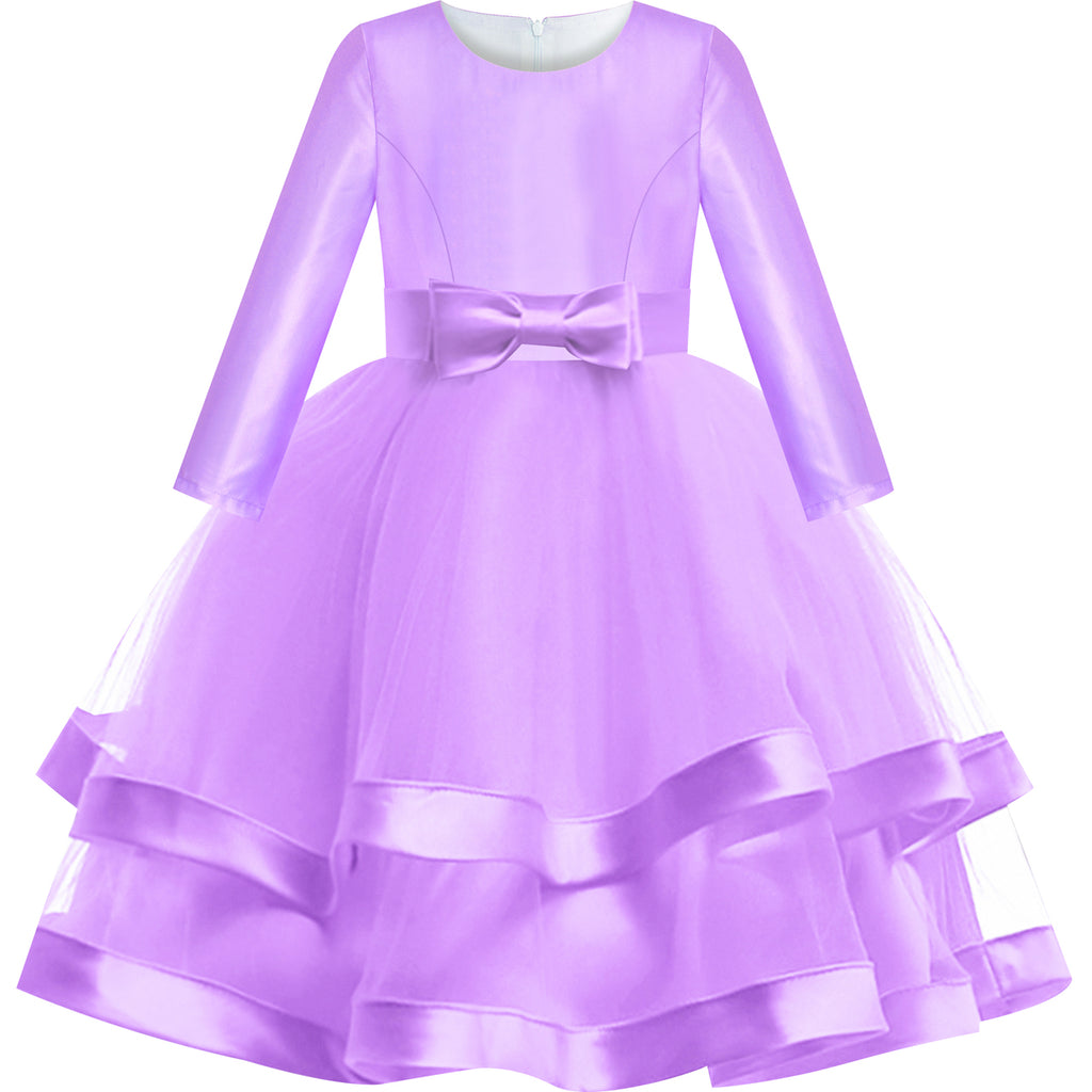 girls long sleeve purple dress