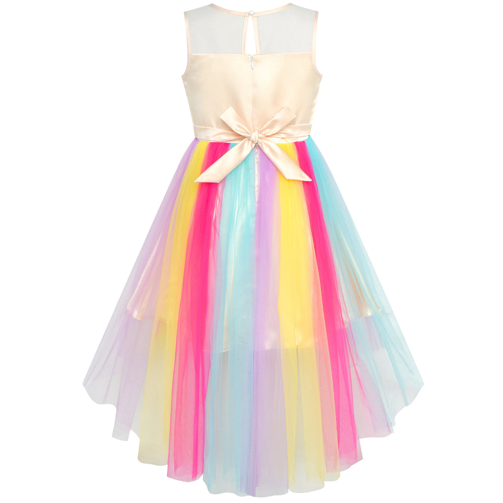 Girls Dress Unicorn Rainbow Tulle Costume Headband Party – Sunny Fashion