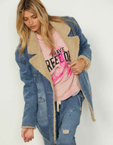 Teddy Lined Denim Jacket - Denim