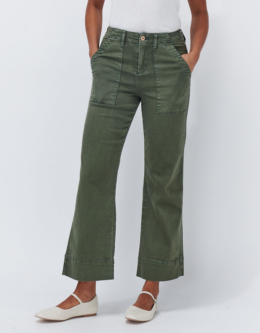 Celeste Wide Leg Pants - Khaki