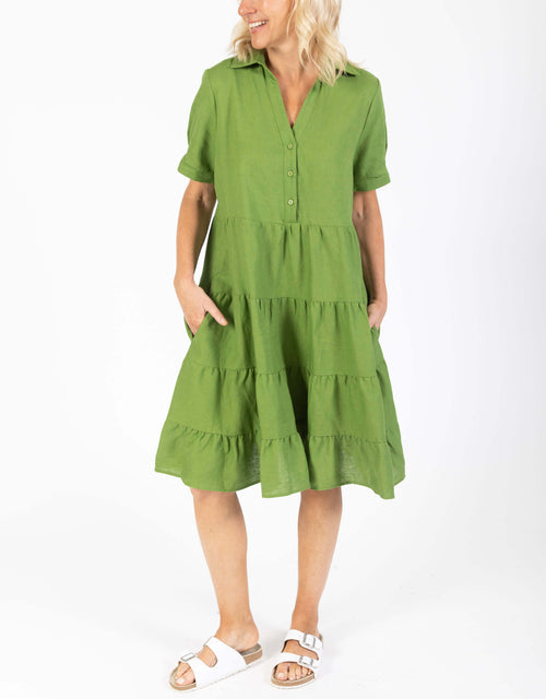 Milano Linen Dress - Lemongrass