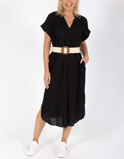 Roma Linen Dress - Black