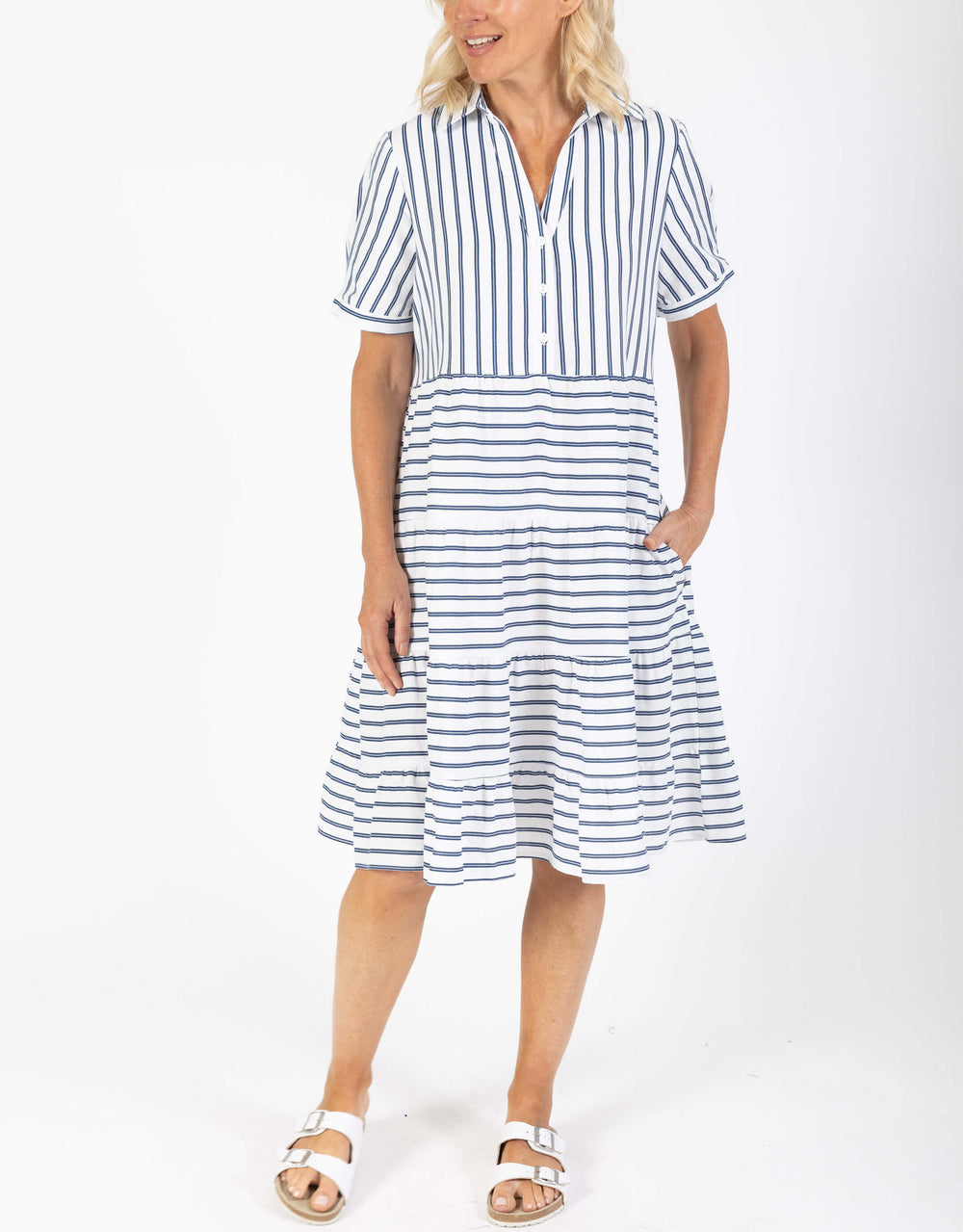 next linen stripe dress