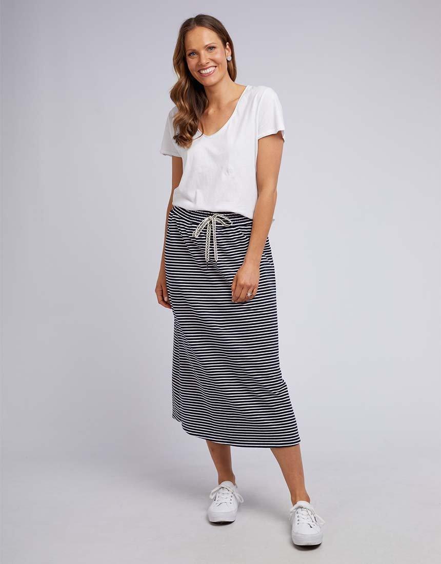 Travel Skirt - Navy/White Stripe