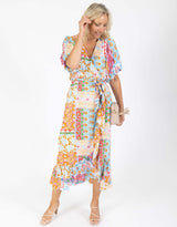 Wonderwall Maxi Frill Dress - Patchwork