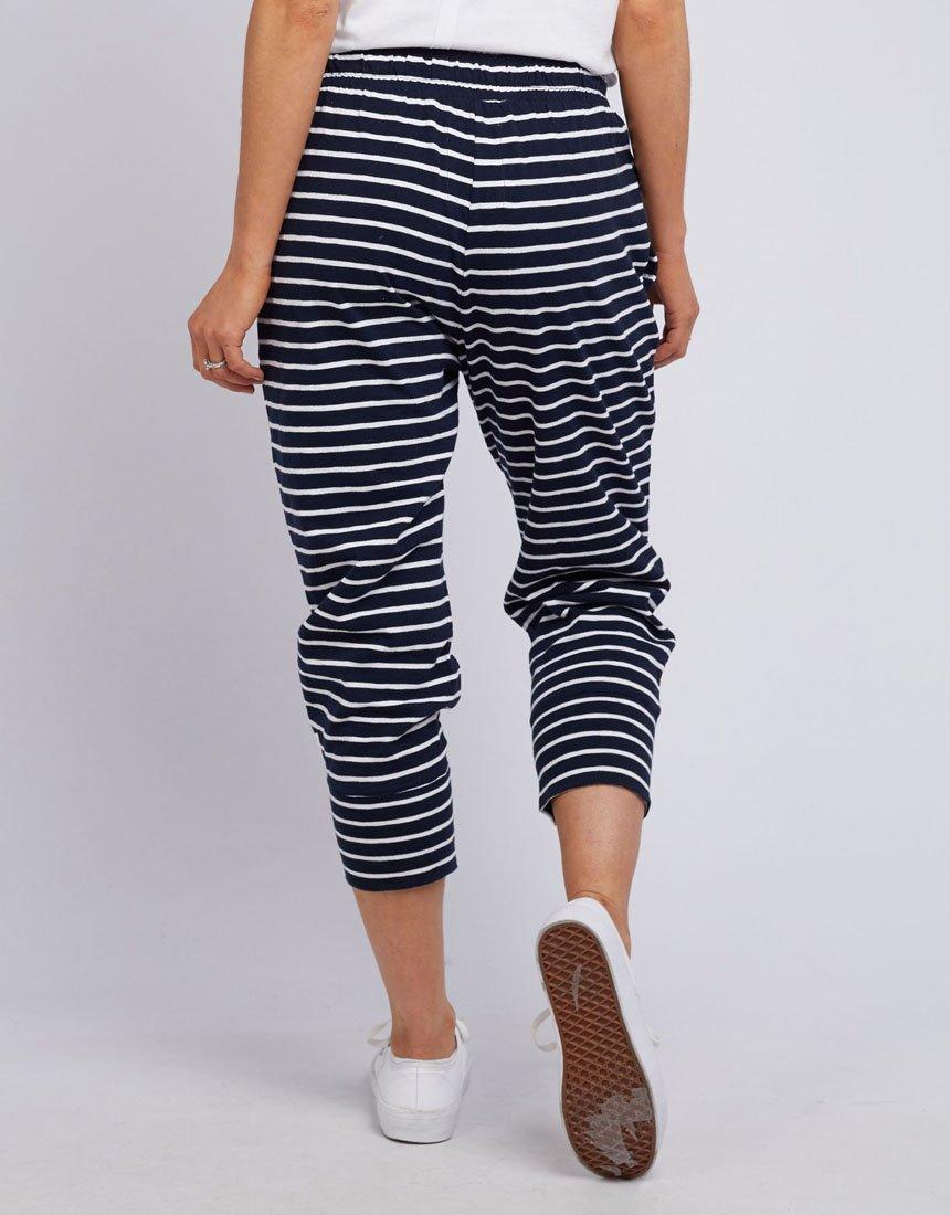 3/4 Brunch Pant - Navy/White Stripe Elm