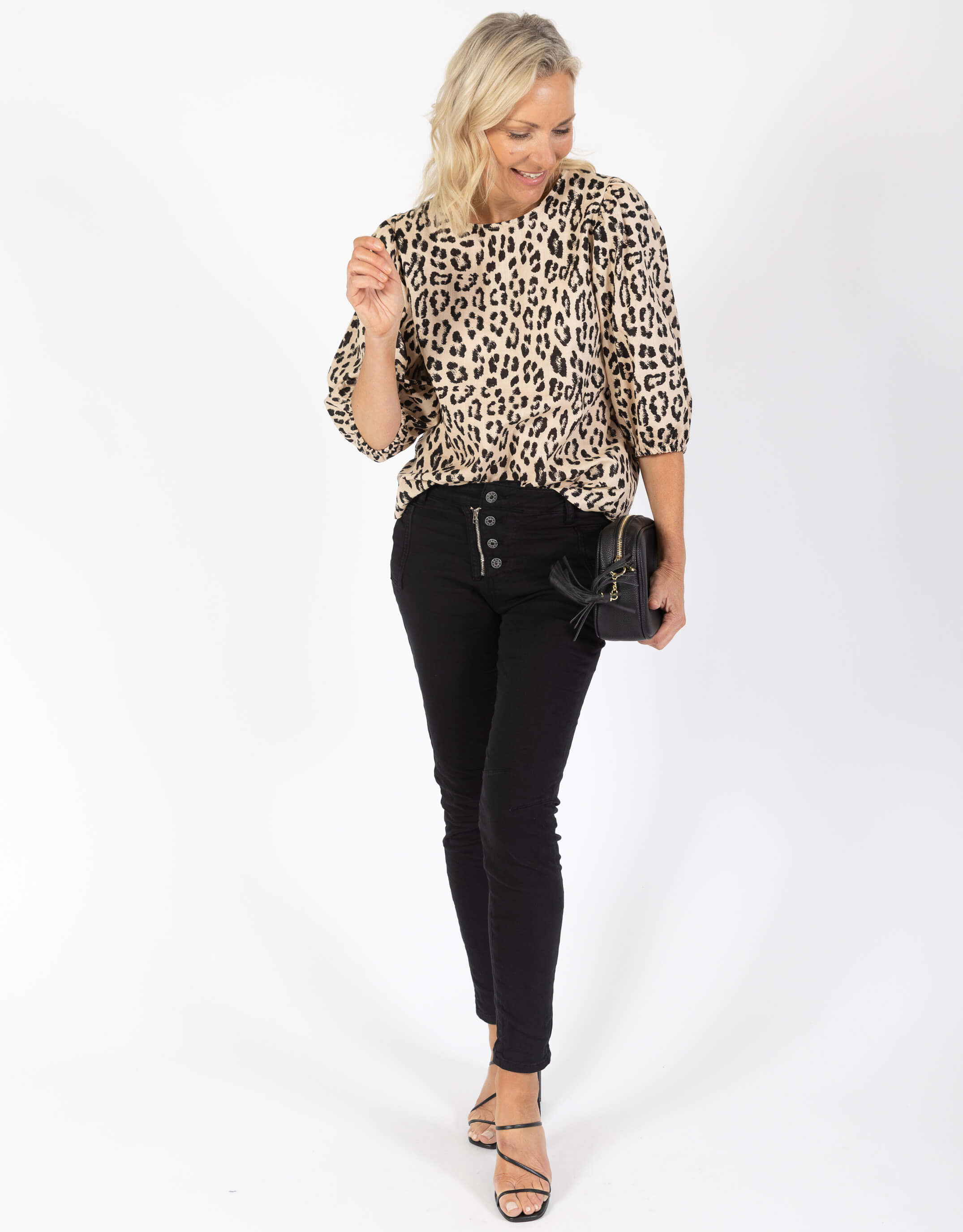 Emelia Balloon Sleeve Top - Animal