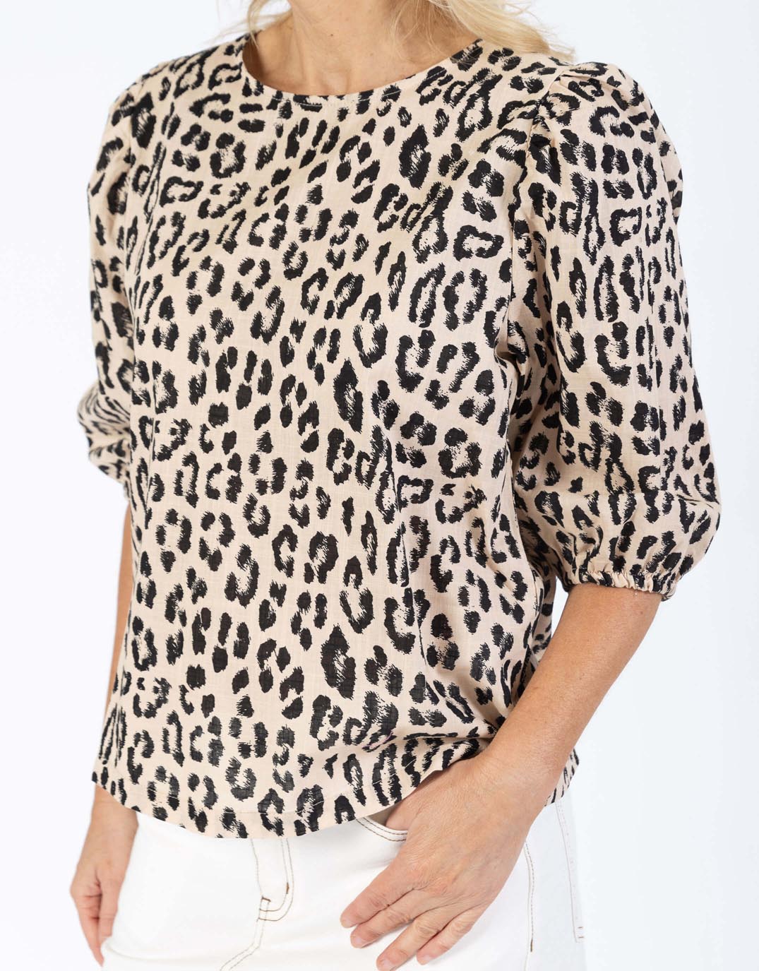 Emelia Balloon Sleeve Top - Animal