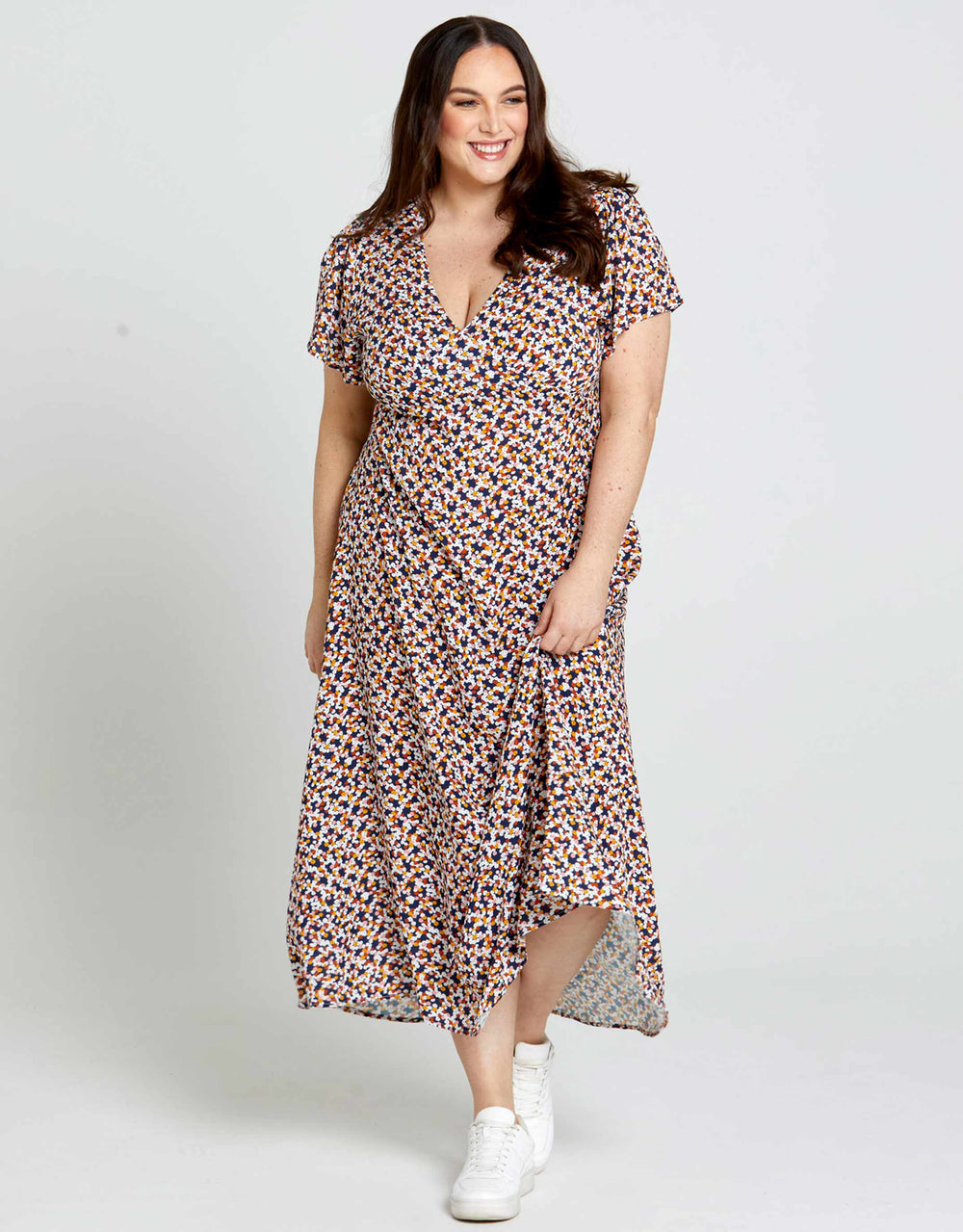 Plus Size Isobelle Maxi Dress - Navy Floral Ditsy