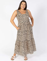 Plus Size Emelia Sleeveless Midi Dress - Animal