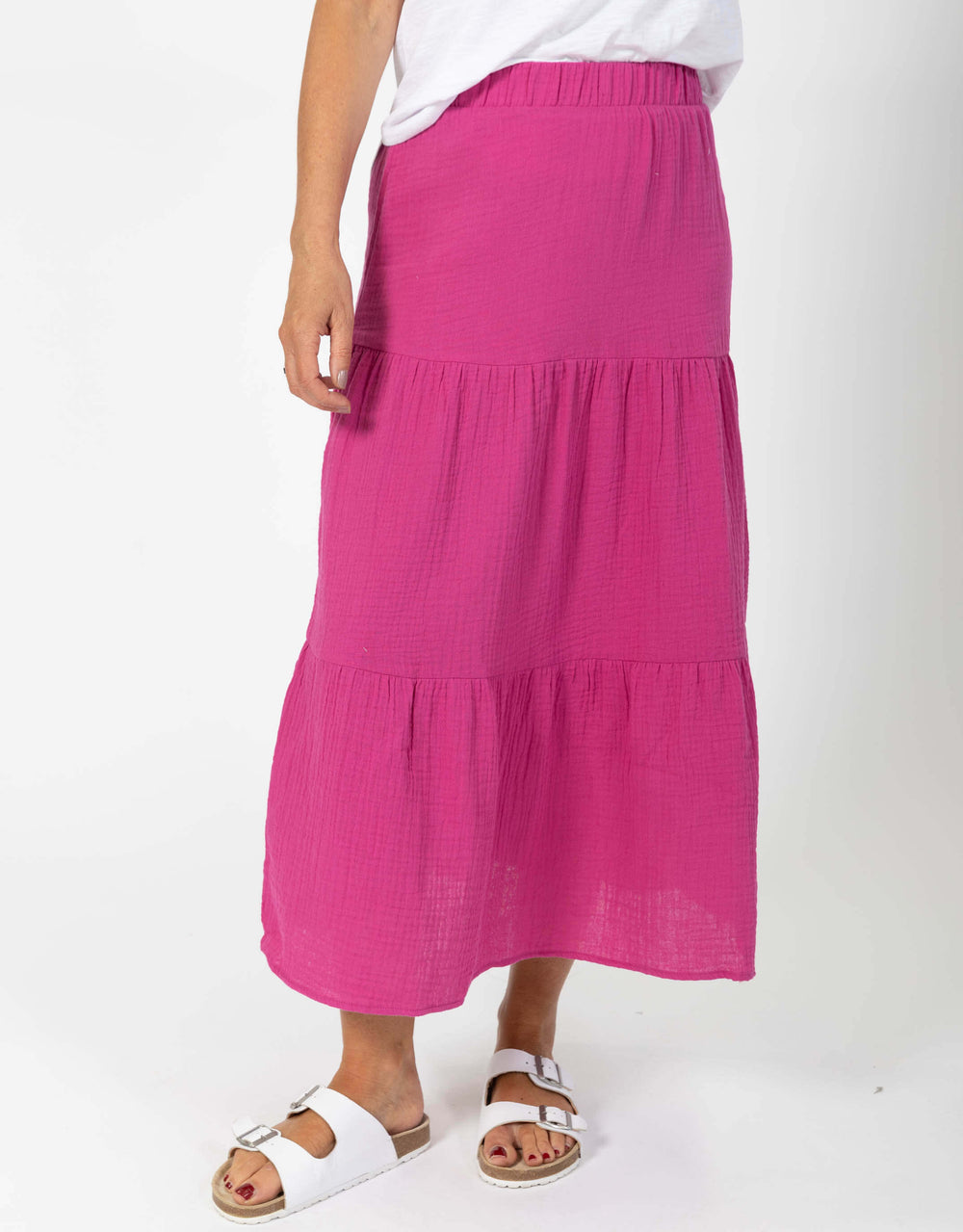 Natalia Calf Skirt - Very Berry