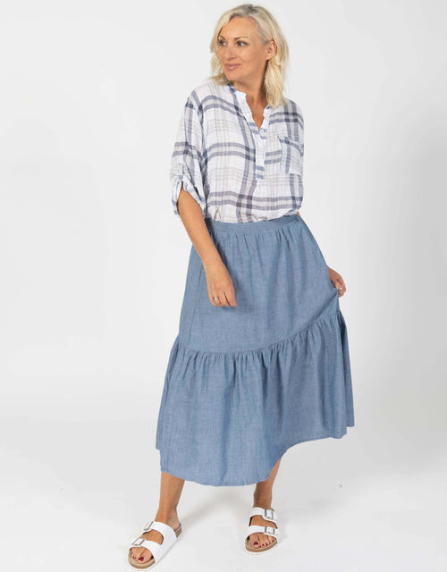 Paulina Long Skirt - Medium Blue Denim