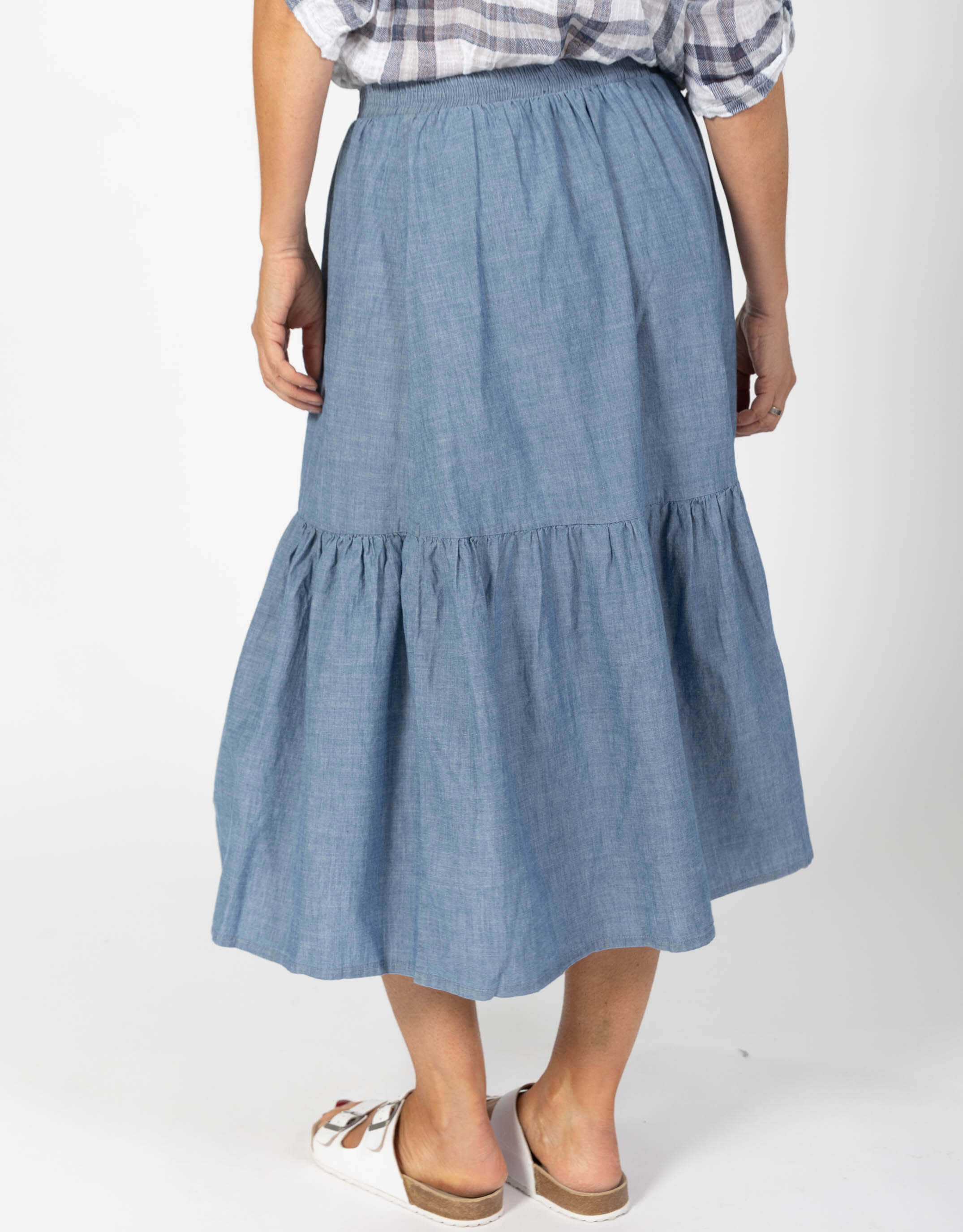 Paulina Long Skirt - Medium Blue Denim