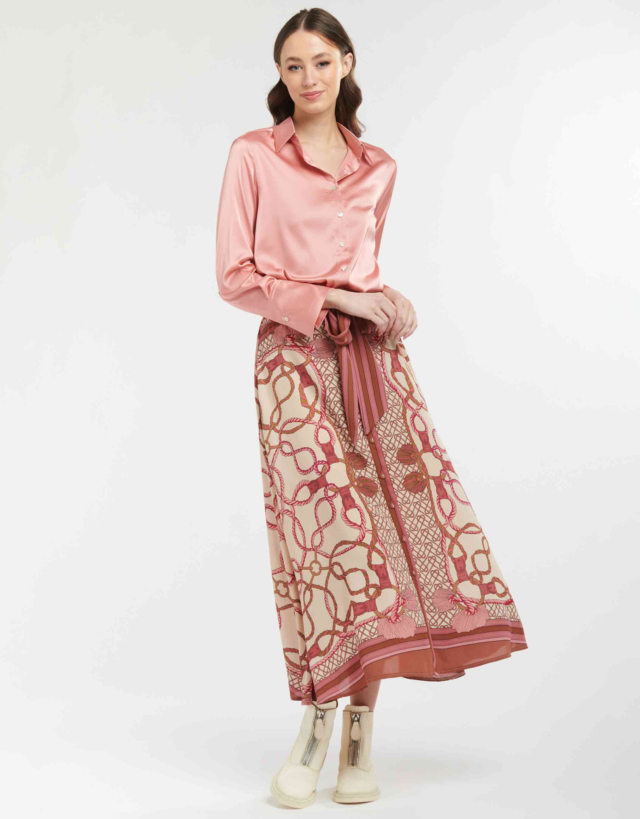 Button Skirt - Imperial Pink