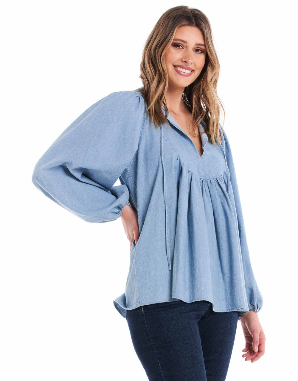 betty-basics-cameron-blouse-dusty-denim-womens-clothing