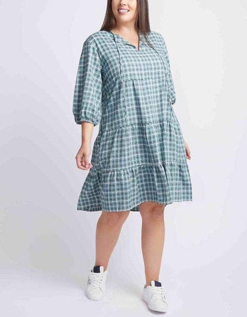 betty-basics-plus-size-odette-dress-green-gingham-womens-plus-size-clothing