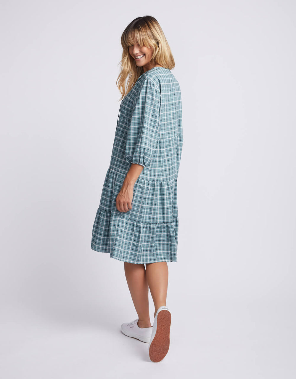 betty-basics-odette-dress-green-gingham-womens-clothing