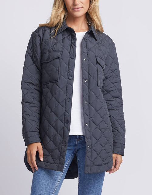 Pasadena Quilted Shacket - Gun Metal