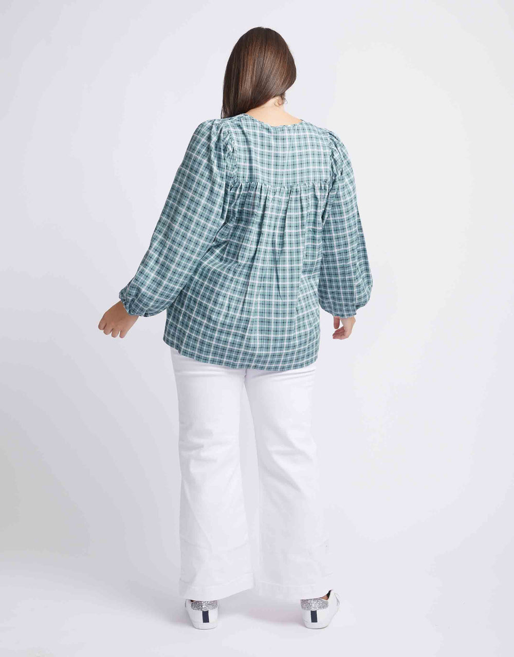betty-basics-plus-size-cameron-blouse-green-gingham-plus-size-clothing