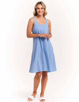 Sicily Linen Dress - Cornflower