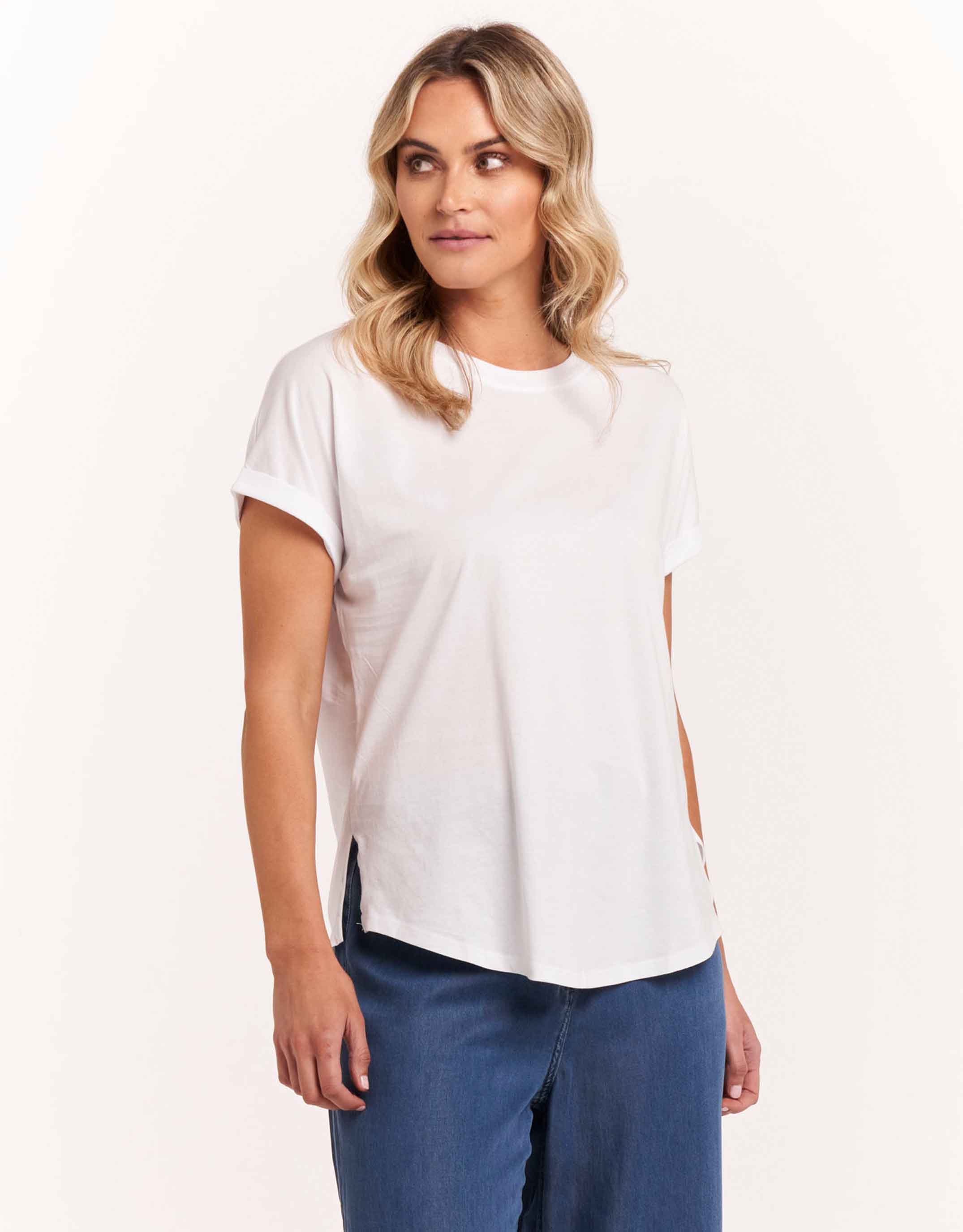 Cuff Tee - White