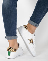 Brooklyn Leather Sneakers - White/Leopard/Emerald