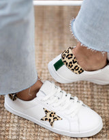 Brooklyn Leather Sneakers - White/Leopard/Emerald