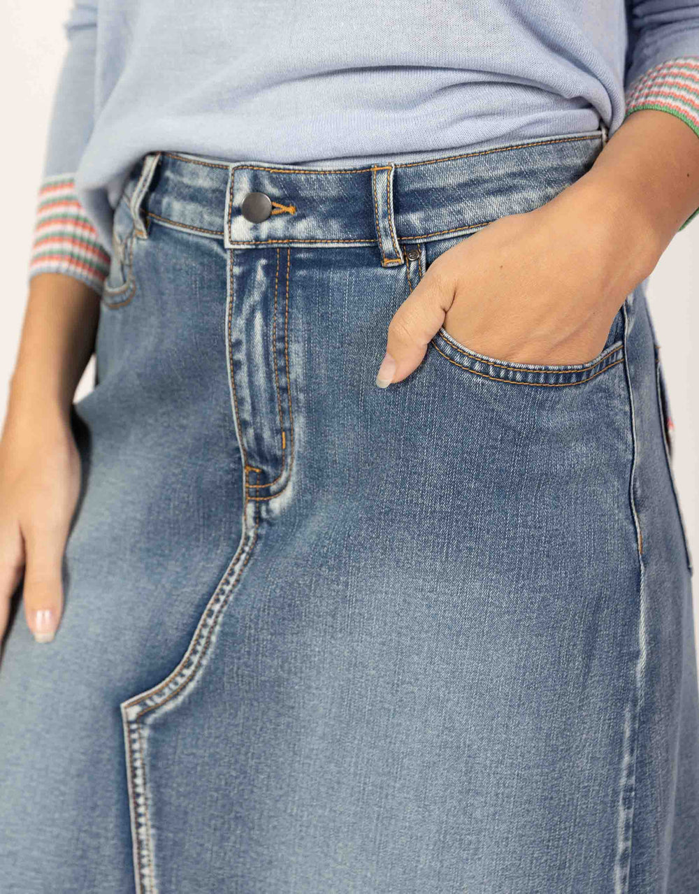 Holly Denim Skirt - Mid Wash