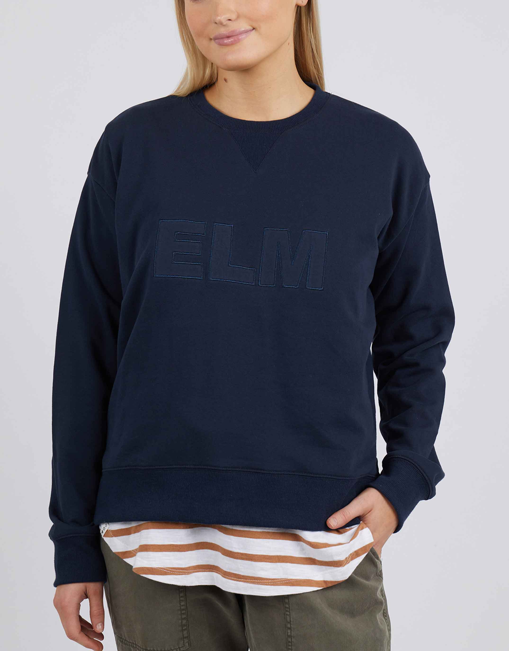 Elm Applique Sweat - Navy