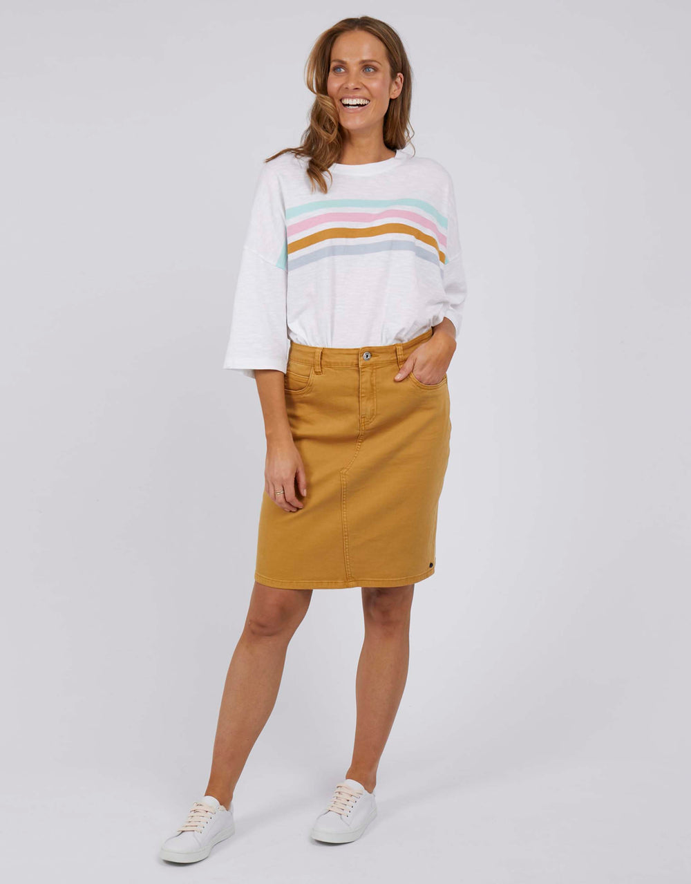 elm-belle-denim-skirt-mustard-womens-clothing