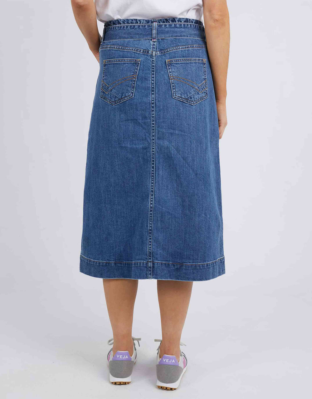 Plus Size Emily Denim Skirt - Mid Blue Wash