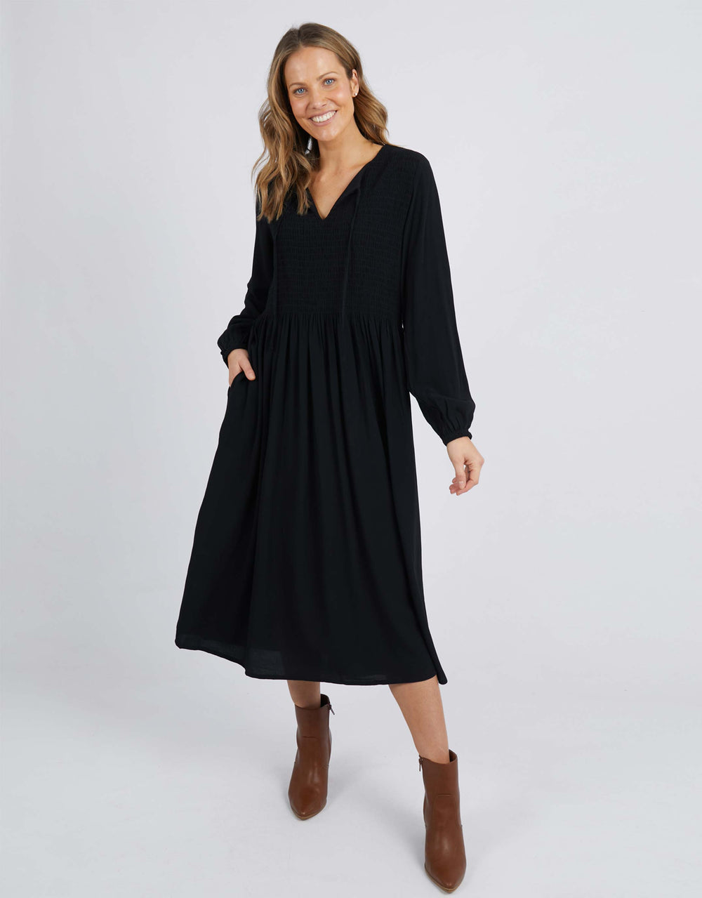 elm-lotti-midi-dress-black-womens-clothing