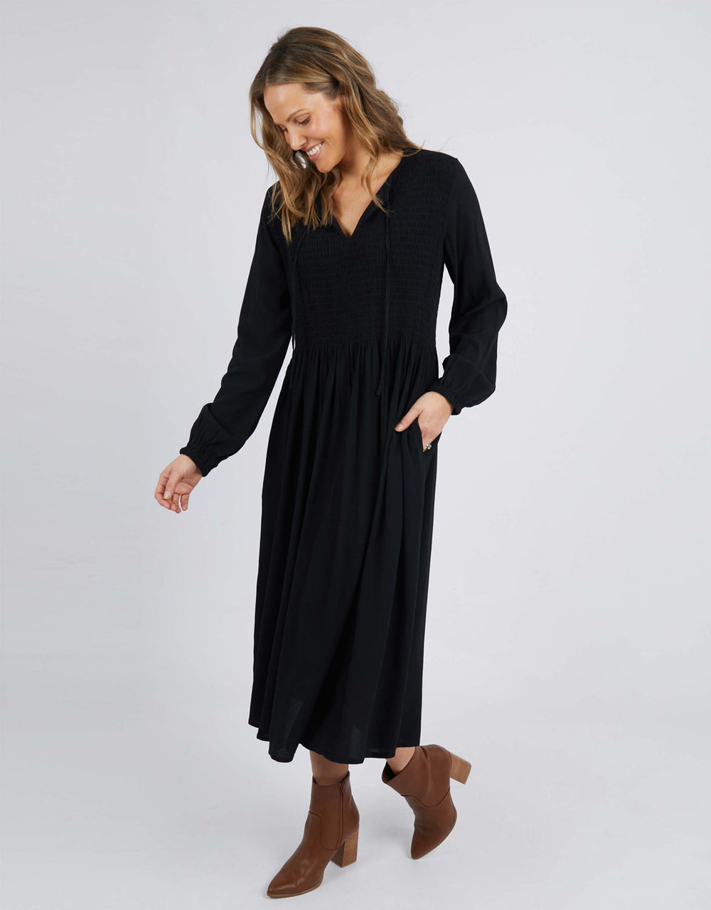 elm-lotti-midi-dress-black-womens-clothing