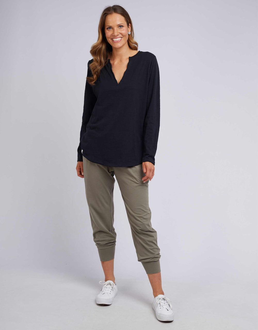 Elm Coles Bay Long Sleeve Henley Women's Tops