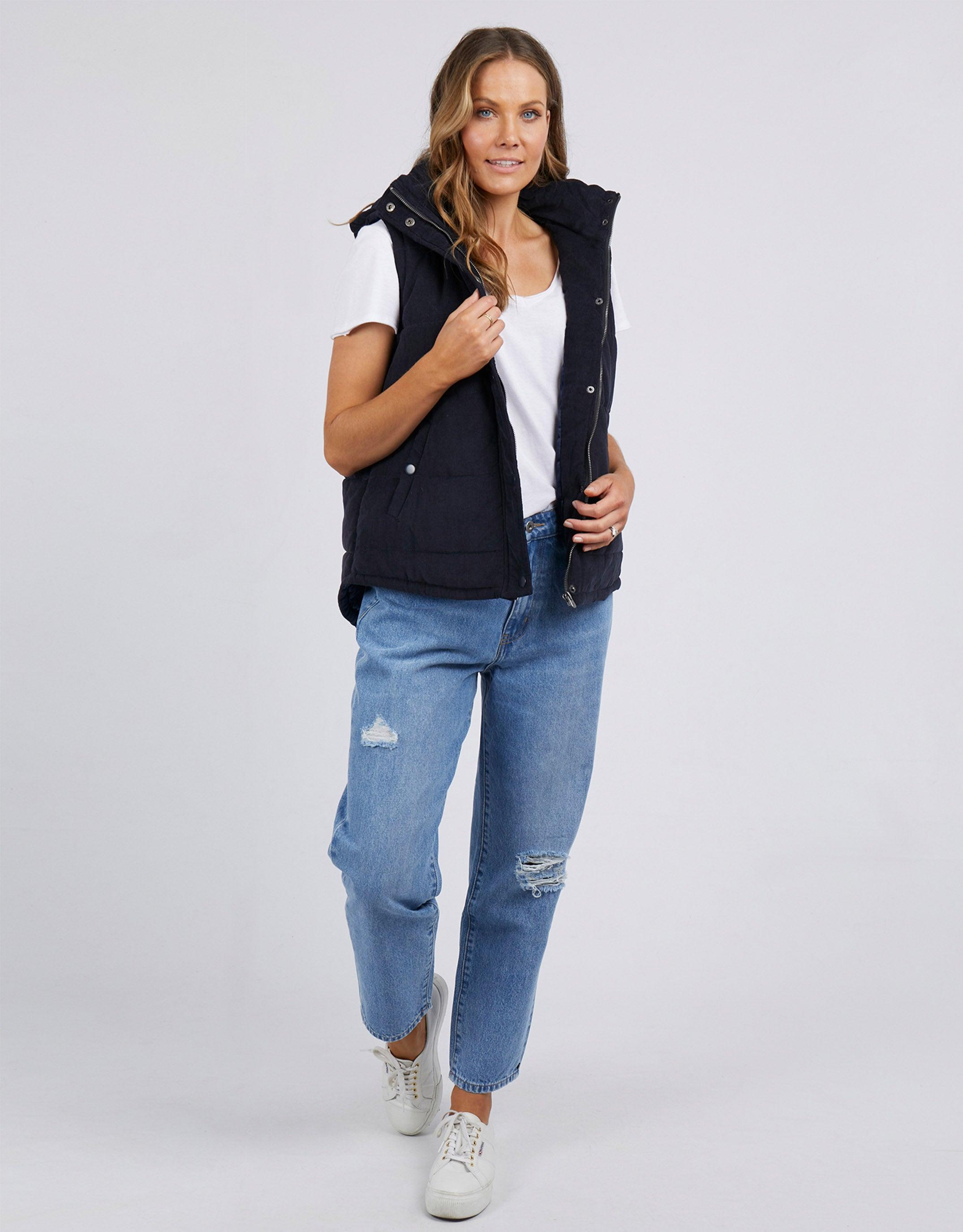 Cord Puffer Vest - Dark Sapphire