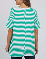 Lauren Stripe Short Sleeve Tee - Bright Green & White Stripe