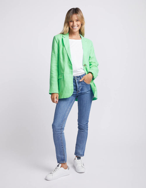 elm-millie-linen-blazer-bright-lime-green-womens-clothing