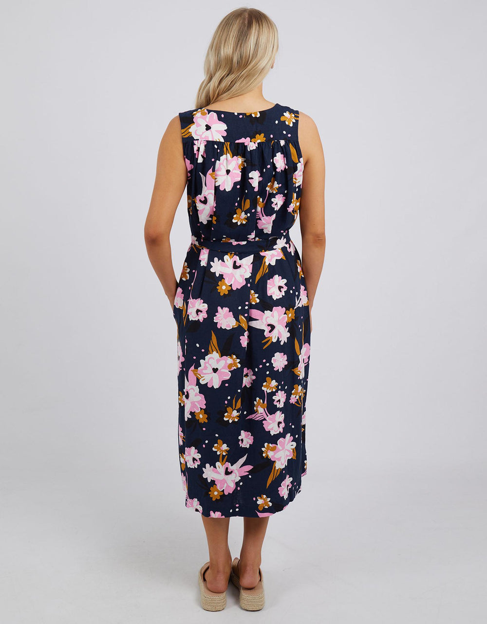 Paloma Sleeveless Midi Dress - Navy