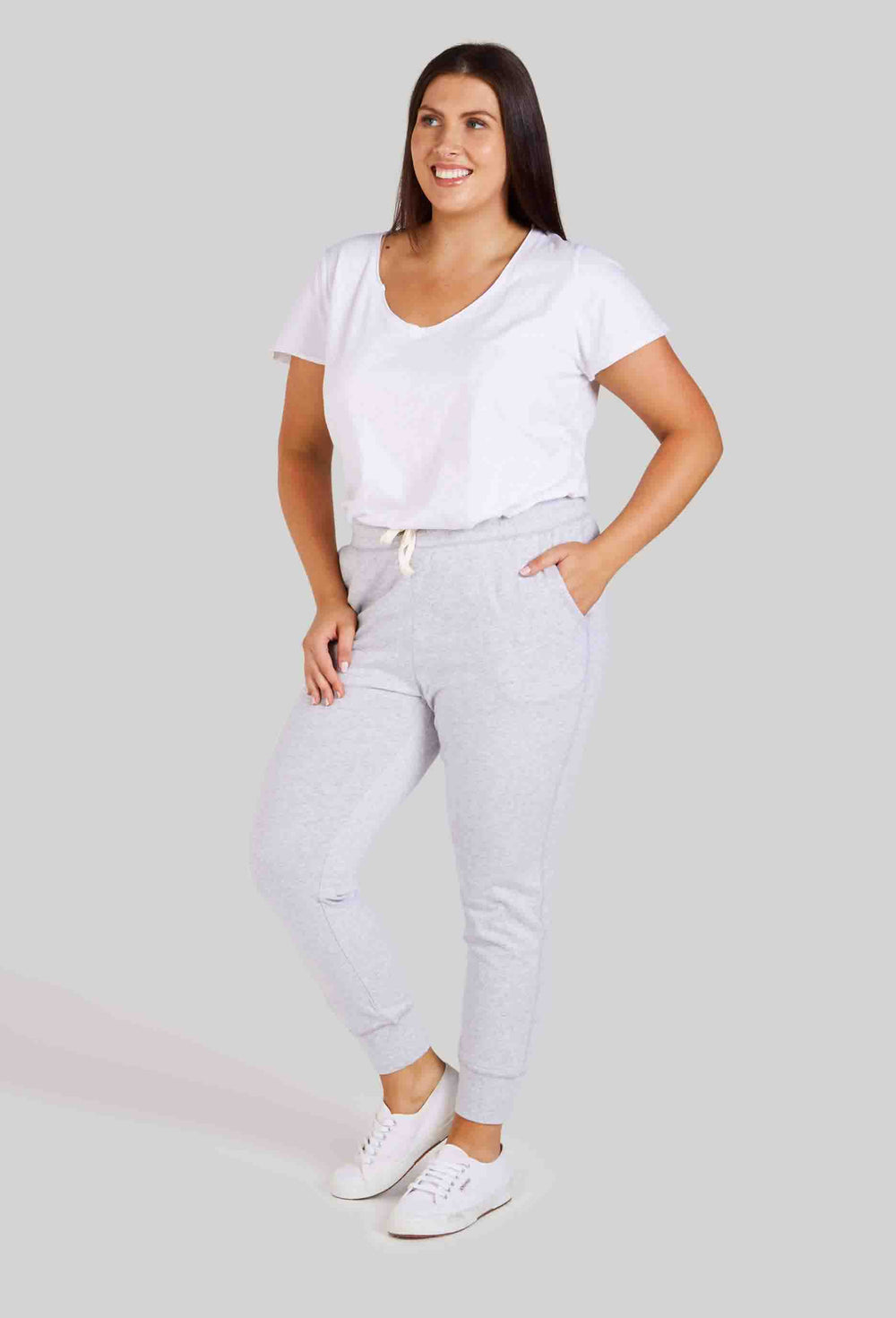 Elm Embrace Plus Size 3/4 Brunch Pants - Grey Marle | Plus Size Clothing