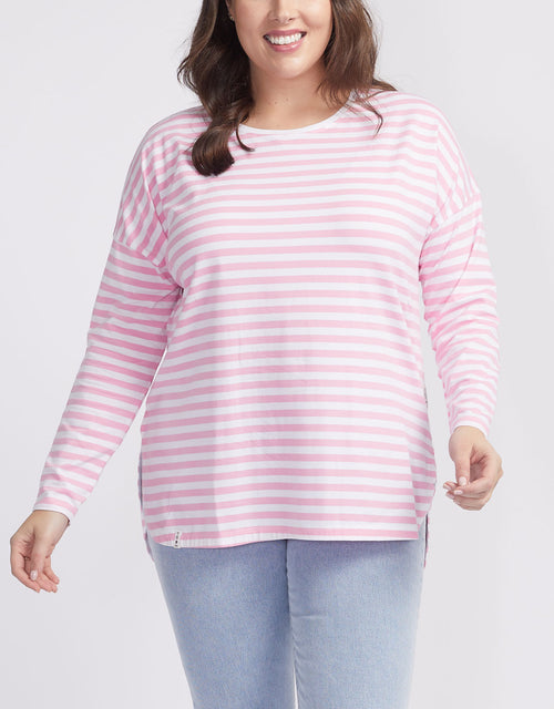 elm-plus-size-lauren-stripe-long-sleeve-tee-sherbet-pink-white-stripe-womens-clothing