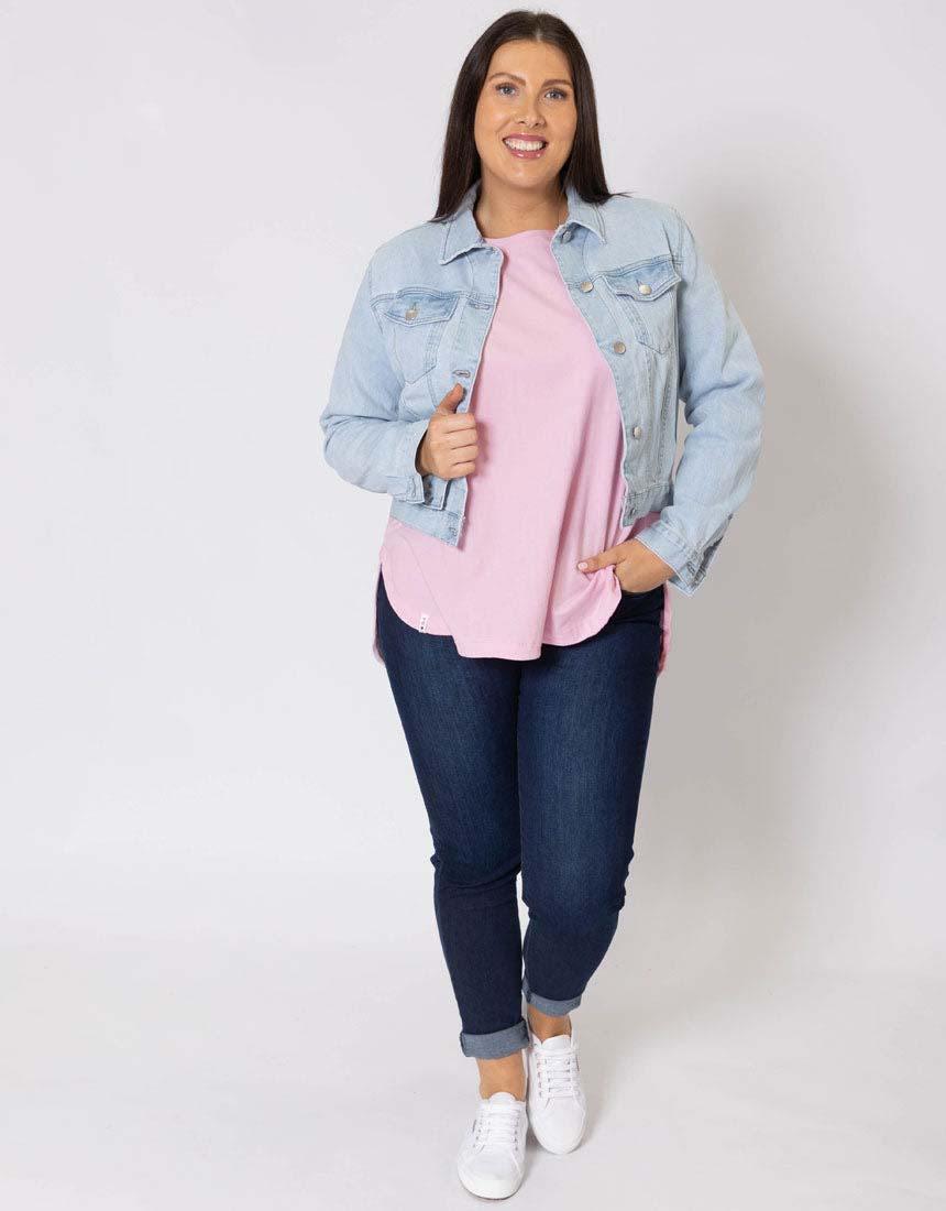 Plus Size Society Long Sleeve Tee - Pink Lady - paulaglazebrook | Plus Size Clothing