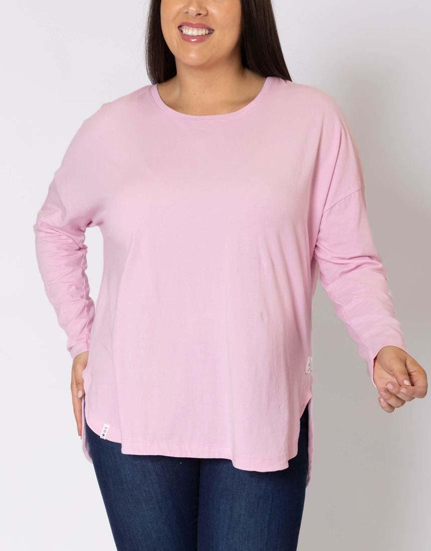 Plus Size Society Long Sleeve Tee - Pink Lady - paulaglazebrook | Plus Size Clothing