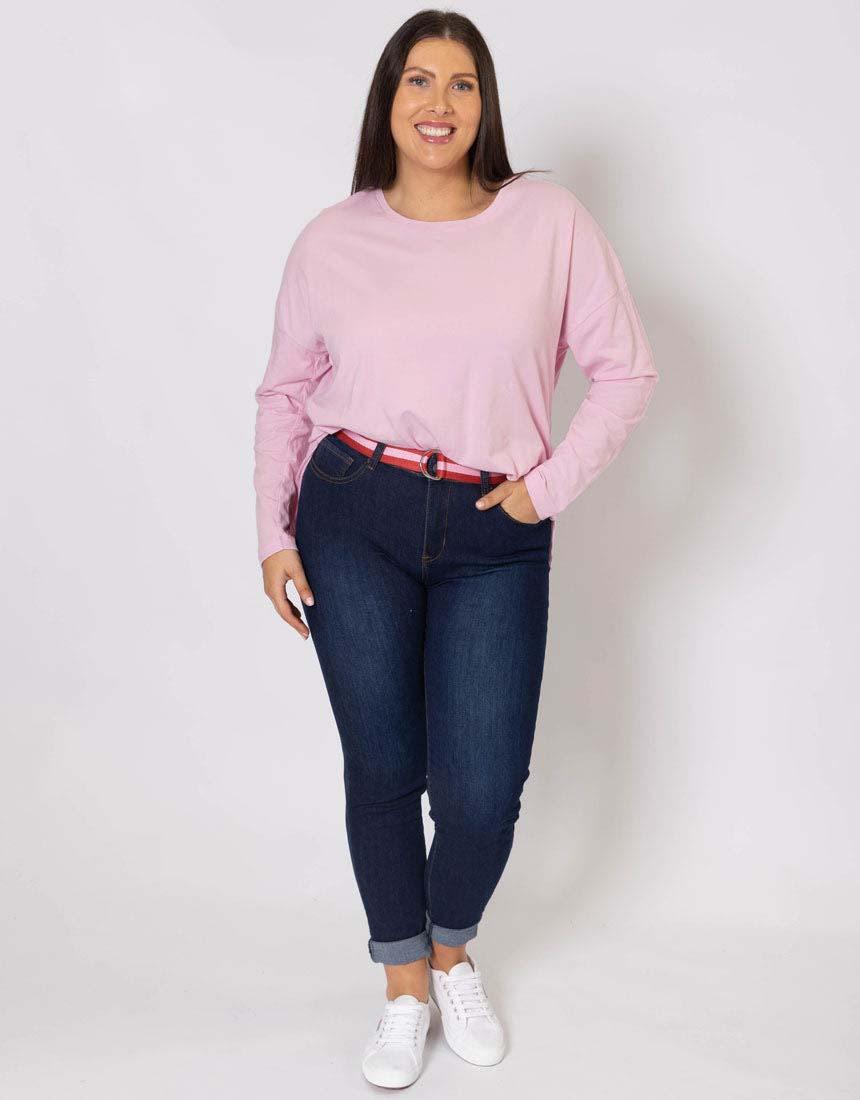 Plus Size Society Long Sleeve Tee - Pink Lady - paulaglazebrook | Plus Size Clothing