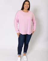 Plus Size Society Long Sleeve Tee - Pink Lady - paulaglazebrook | Plus Size Clothing