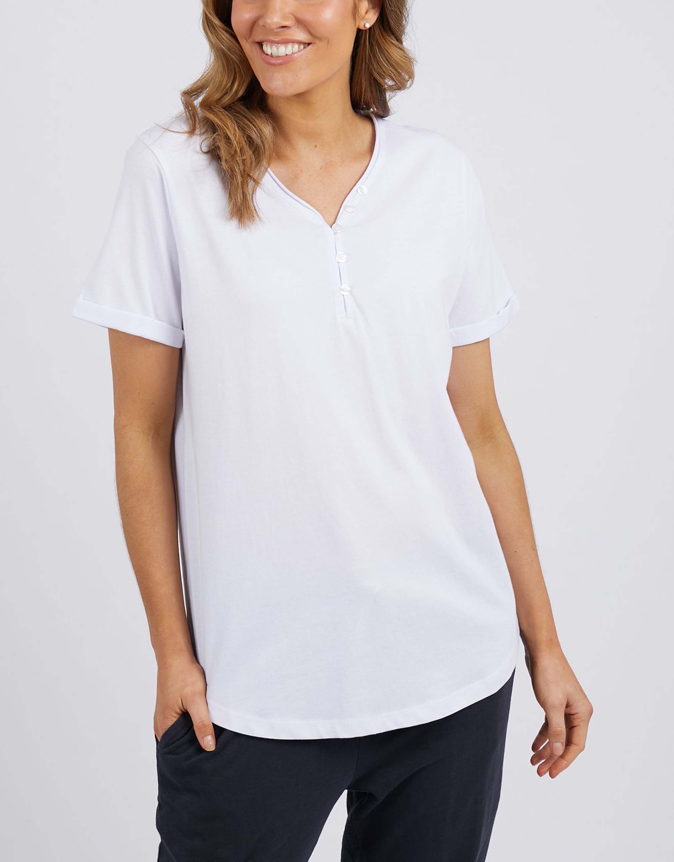 elm-suzie-short-sleeve-button-henley-white-womens-clothing