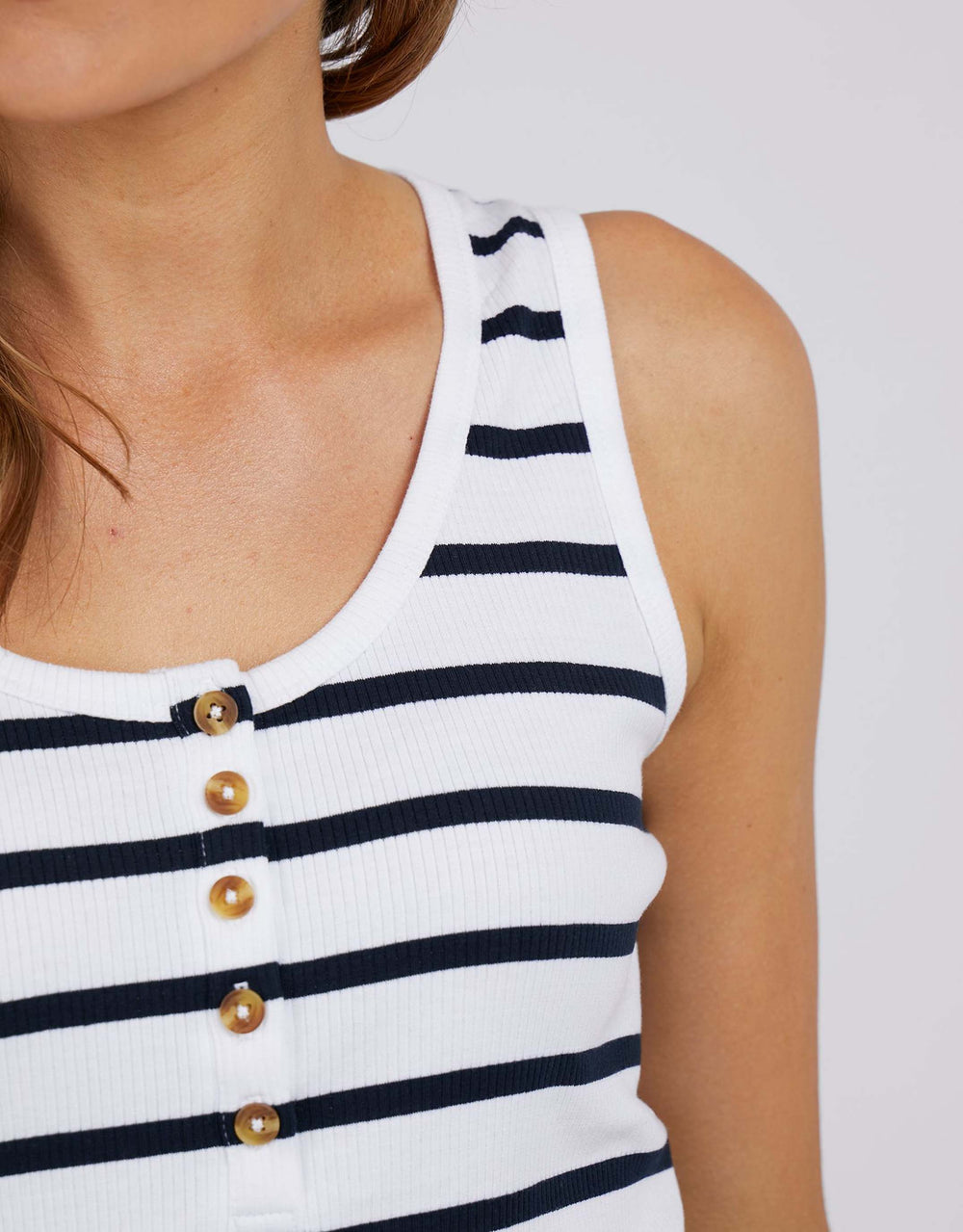 Leia Stripe Tank - White