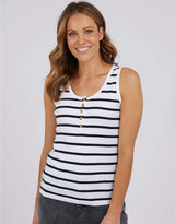 Leia Stripe Tank - White