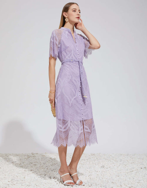 Lilou Lace Long Dress - Pastel Lilac
