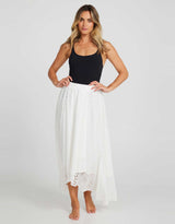 Cascade Wrap Skirt - White Broderie