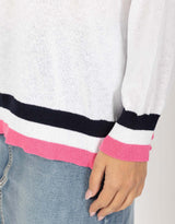 College Knit - White/Pink